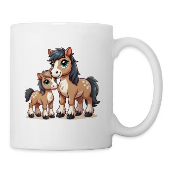 Parent cheval aimant avec enfant - Mug blanc - blanc - Droite
