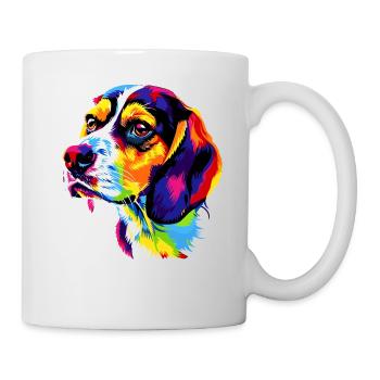 Beagle Welpe Popart Süßer Hund Bunte Farben Beagle - Tasse - Weiß - Rechts