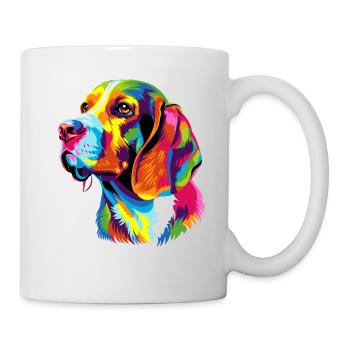 Beagle Welpe Popart Süßer Hund Bunte Farben Beagle - Tasse - Weiß - Rechts