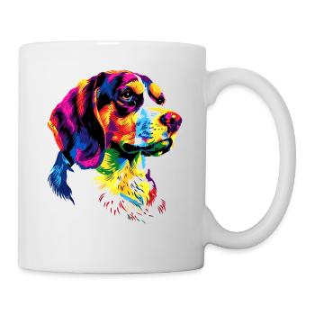 Beagle Welpe Popart Süßer Hund Bunte Farben Beagle - Tasse - Weiß - Rechts