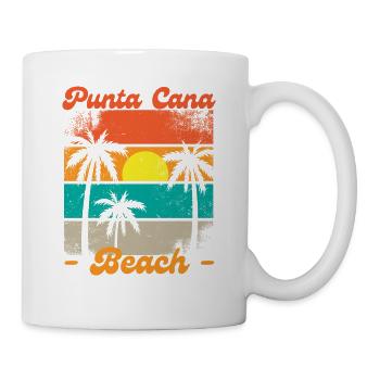 Retro sunset palm trees punta cana beach - Mug - white - Right