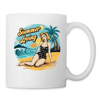 Retro Summer Loving Beach Vibes für einen - Tasse - Weiß - Rechts