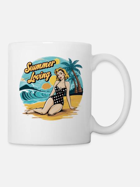 Retro Summer Loving Beach Vibes für einen - Tasse - Weiß