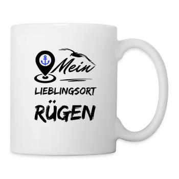 Rügen mein Lieblingsort-Lieblingsinsel Rügen-Möwe - Tasse - Weiß - Rechts