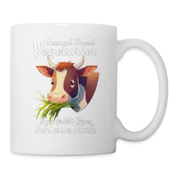 VEGETARIAN COW EATS GRASS - Mug - white - Right