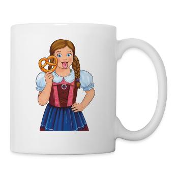 MÄDCHEN DIRNDL BREZEL - Tasse - Weiß - Rechts
