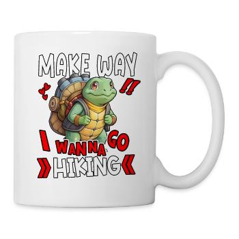 Make Way I Wanna Go Hiking Cute Turtle - Mug - white - Right