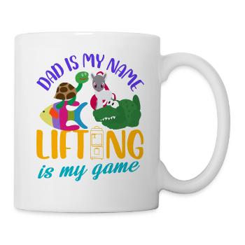 Papa est mon nom, l’élévation est mon jeu - Mug blanc - blanc - Droite