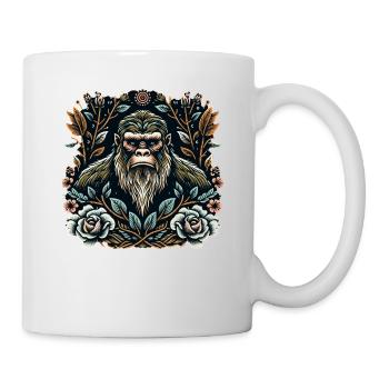 Floral Bigfoot Sasquatch - Tasse - Weiß - Rechts