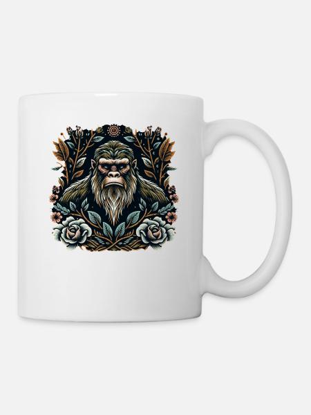Floral Bigfoot Sasquatch - Tasse - Weiß