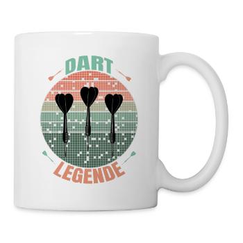 Dart Legende Retro Vintage Darts Spruch Dartpfeile - Tasse - Weiß - Rechts