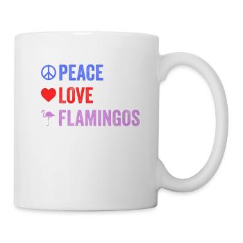 Peace Love Flamingos T-Shirt - Wading Bird Species - Mug - white - Right