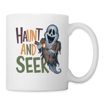 Haunt and Seek Funny Halloween Ghost - Mug - white - Right