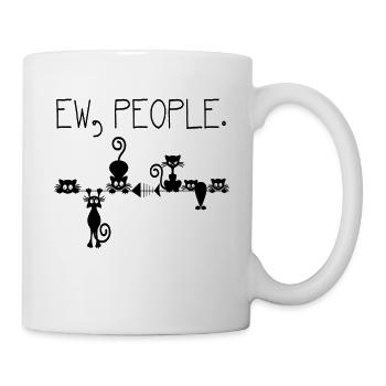 Ew People Schwarze Katze Lustig - Tasse - Weiß - Rechts