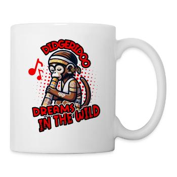 Didgeridoo Dreams in the Wild Funny Monkey Design - Mug - white - Right
