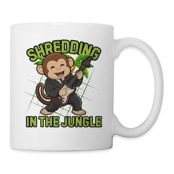 Shredden im Dschungel Lustiges Gitarren-Affen-Design - Tasse - Weiß - Rechts