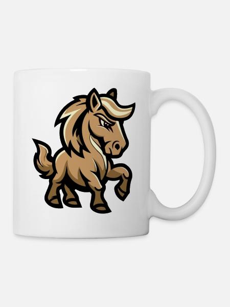 Pferd Comic - Tasse - Weiß