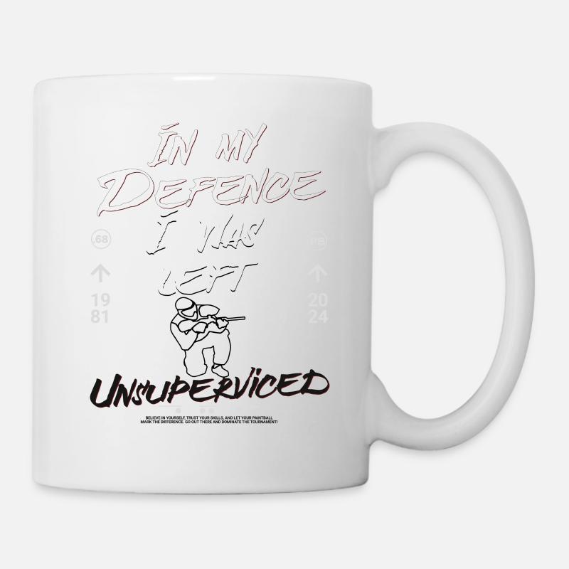 In my defense I was left unsupervised, paintball - Mug - white