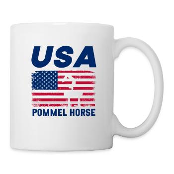 Vintage Pommel Horse United States Flag US Gymnastic Team Ch - Mug - white - Right