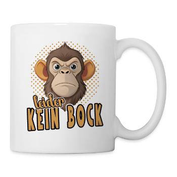 Leider Kein Bock Lustiges Affen Design - Tasse - Weiß - Rechts