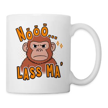 Nööö... Lass Ma' Lustiges Affen Design - Tasse - Weiß - Rechts