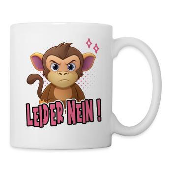 Leider Nein Lustiges Affen Design - Tasse - Weiß - Rechts