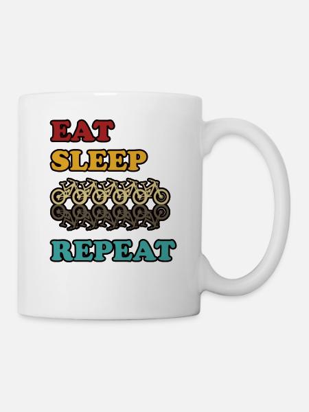 Eat Sleep Mountainbike Repeat - Tasse - Weiß