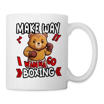 Make Way I Wanna Go Boxen Lustiges Bären-Design - Tasse - Weiß - Rechts
