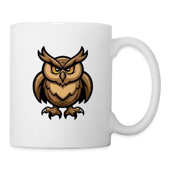 Eule Comic - Tasse - Weiß - Rechts