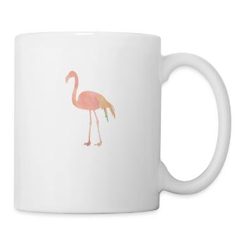 Watercolor Pink Flamingo T-Shirt - Wading Bird Pun - Mug - white - Right