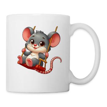 Cute Mouse Rat Rocking Cartoon Playground - Mug - white - Right