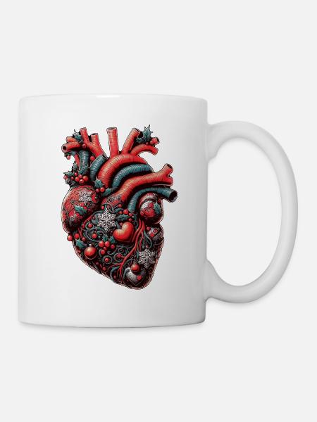 Weihnachten Anatomisches Herz - Tasse - Weiß