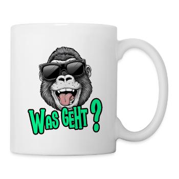 Drôle de singe « What’s up ? » avec des lunettes de soleil - Mug blanc - blanc - Droite