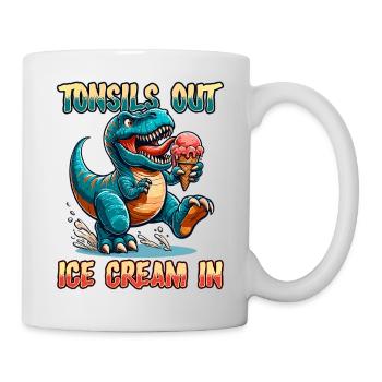 Tonsils Out Ice Cream In Dino Tonsillectomy Tonsil - Mug - white - Right
