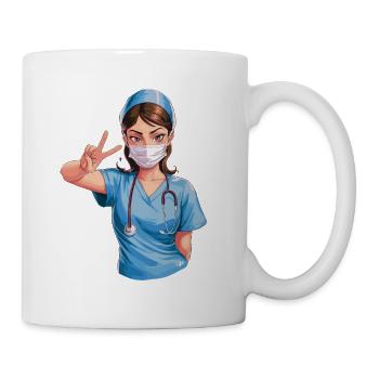 Lustige Krankenschwester mit Humor - Tasse - Weiß - Rechts