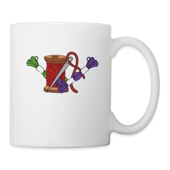 Broderie Perles Motif de broderie Point de croix - Mug blanc - blanc - Droite