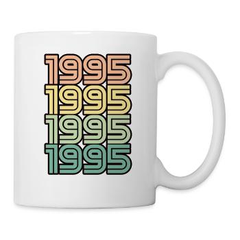 1995 Retro Jahrgang Geburt - Tasse - Weiß - Rechts