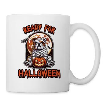 Bereit fur Halloween mit Bulldogge - Tasse - Weiß - Rechts