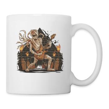 Lustige Mumie, die Gitarre spielt Halloween - Tasse - Weiß - Rechts