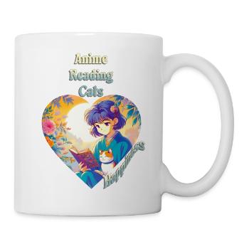 Anime - Reading - Cats - Happiness - Mug - white - Right
