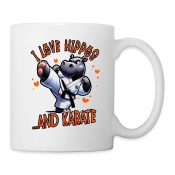 I Love Hippos and Karate Funny Martial Arts - Mug - white - Right