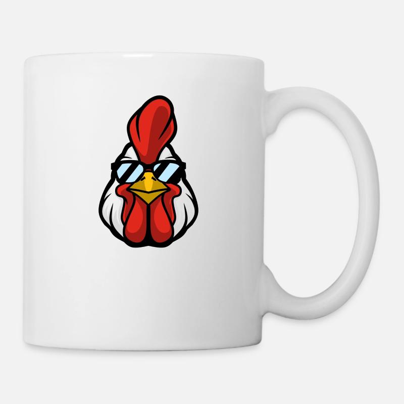Rooster with Shades - Mug - white