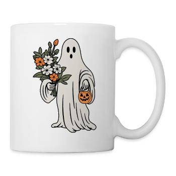 Ghost with flowers - Mug - white - Right