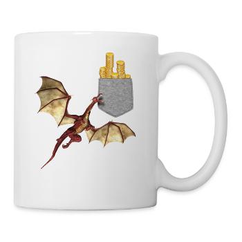 Dragon atteignant des pièces d’or dans votre fausse poche Fun - Mug blanc - blanc - Droite