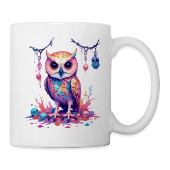 Creepy Owl - Tasse - Weiß - Rechts