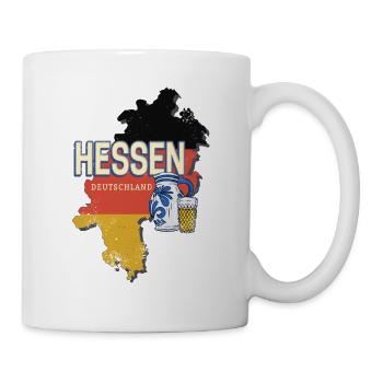 Hessen Deutschland Bundesland Landkarte Souvenir - Tasse - Weiß - Rechts