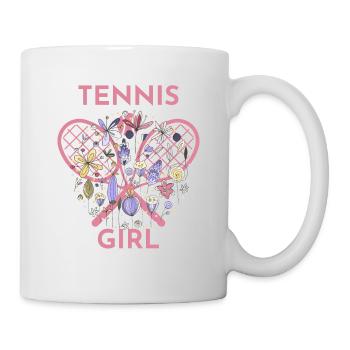 Tennis Girl Floral Heart - Mug - white - Right