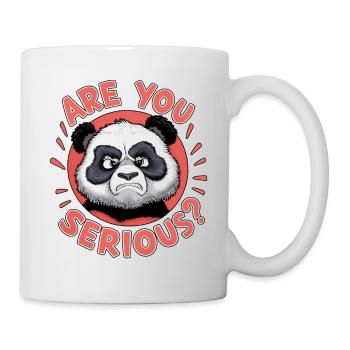 Are You Serious? Grumpy Funny Panda Bear - Mug - white - Right