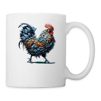Polygon Art Farm Chickens Rooster Hen Poultry - Mug - white - Right