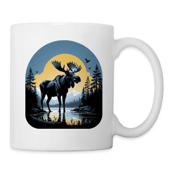 Moose Lake Nature Scandinavia Wild Forest Sweden - Mug - white - Right